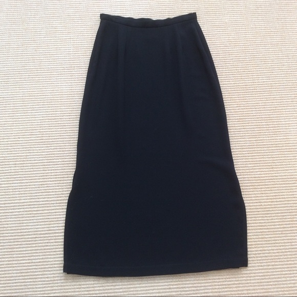 Nordstrom Black Full Length Skirt w/ Slits Size 6 - Picture 8 of 11